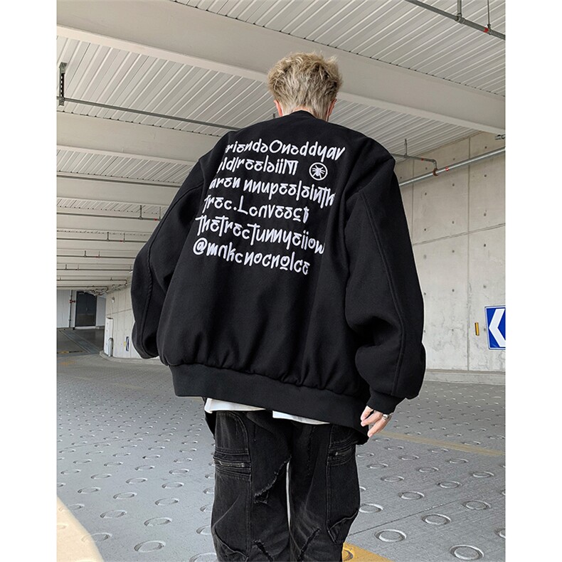棒球服夹克男女韩版潮流刺绣宽松高街帅2024秋冬ins外套W5997-P62,男装夹克,星座412-2
