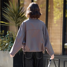 3122时尚休闲立领短外套，女装短外套，香莘料