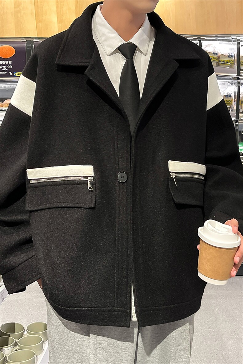 男装呢料大衣2026秋冬季新款毛呢大衣男生外套XZ514-2-F602-P115,男装毛呢大衣,星座514-2(原B239)