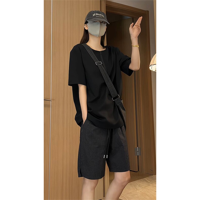 美式风简约重磅短袖T恤男女休闲宽松型百搭圆领上衣T3710-特价P27图片