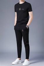 男士夏季薄款休闲短裤套装冰丝短袖t恤男2023年新款夏装两件套，男装休闲套装，电商B212（原钱塘6029）
