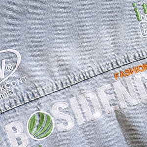 JK822-p80 M-5X砖墙ins牛仔夹克绣花破洞大码男日系CITYBOY图片
