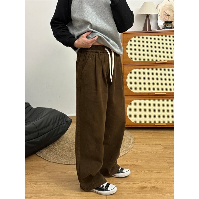 重磅宽松纯棉弯刀阔腿裤1302-7607-P65控108,男装休闲裤,星座1302