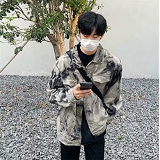 现货得物二开扎染牛仔破坏废土风痞帅cleanfit牛仔衣JK1188-P68，男装工装外套，星座1103-3