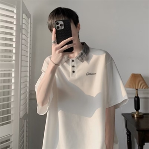 翻领短袖polo衫男潮牌夏季t恤韩版修身潮流体恤上衣T0199-P40图片