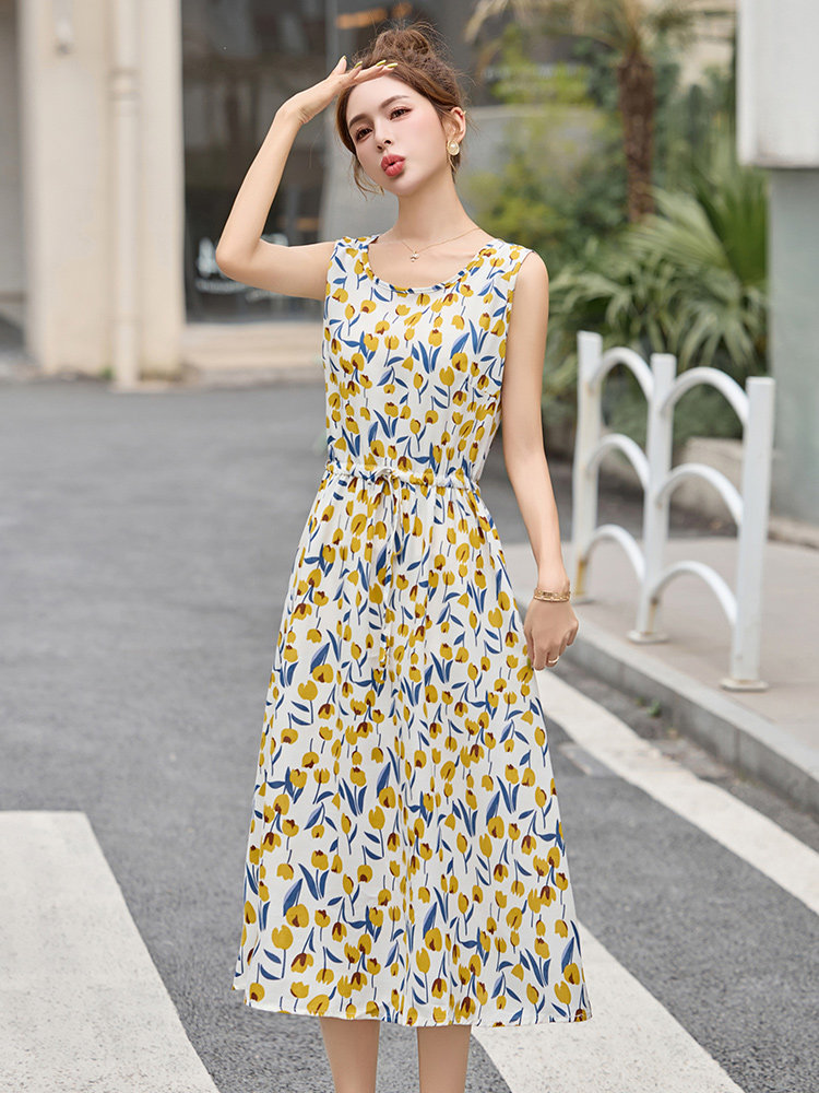 度假风时尚套装女2025夏季新款披肩外套无袖连衣裙两件套,女装套装/套裙,众宇琦