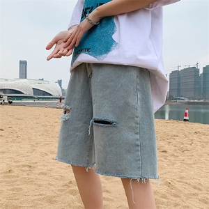 青春流行ins男直筒水洗牛仔裤 P35图片