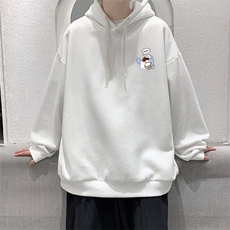 WY2239-P35加绒款-P40纯棉连帽卫衣男大码运动帽衫宽松薄外套男，男装卫衣，电商A040