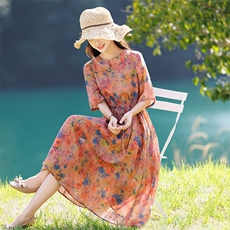 2026年春季大摆型优雅气质旅游日常聚会女士，女装连衣裙，江南依恋