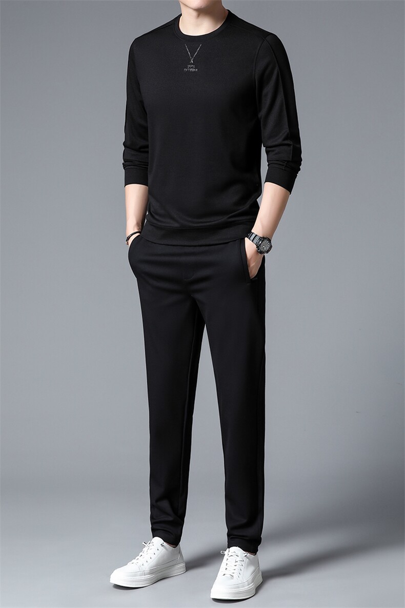 S3087-2钱塘2020-2中青年男士春秋新款时尚休闲简约卫衣套装P127,男装休闲套装,钱塘207-2