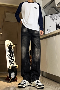 A178  秋冬季新款美式休闲牛仔裤男直筒宽松C65  P48限价68图片