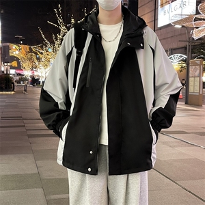 冲锋衣外套男春秋2024新款防风防水夹克男连帽宽松褂子W5638-P62图片