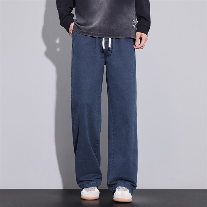 美式高街休闲裤秋冬季宽松阔版直筒裤纯棉阔腿男生长裤Z2510-P50,男装休闲裤,星座509