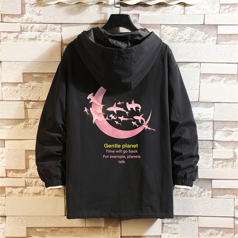 JK41209-P85 加棉款-P115  纯棉连帽夹克男士大码工装夹克男 砖墙图片