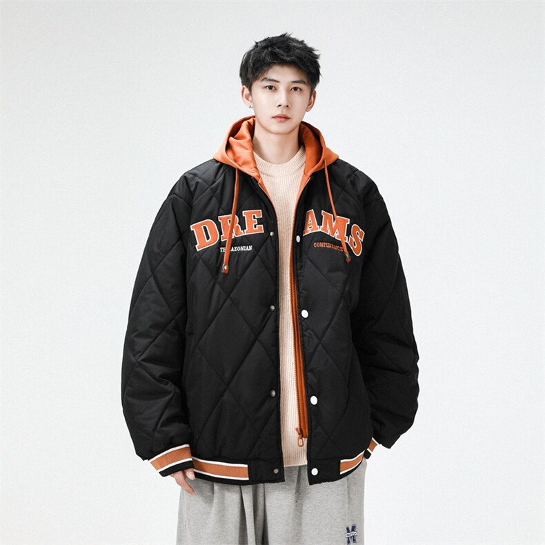 假两件棉服男士2024年新款青少年加厚棉衣服冬装外套M0791-P108,男装棉衣,星座308B-2