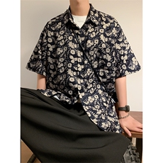 衬衫上衣设计感小众美式上衣男女款短袖外套DX101-特P30限价48，男装衬衫，电商A178
