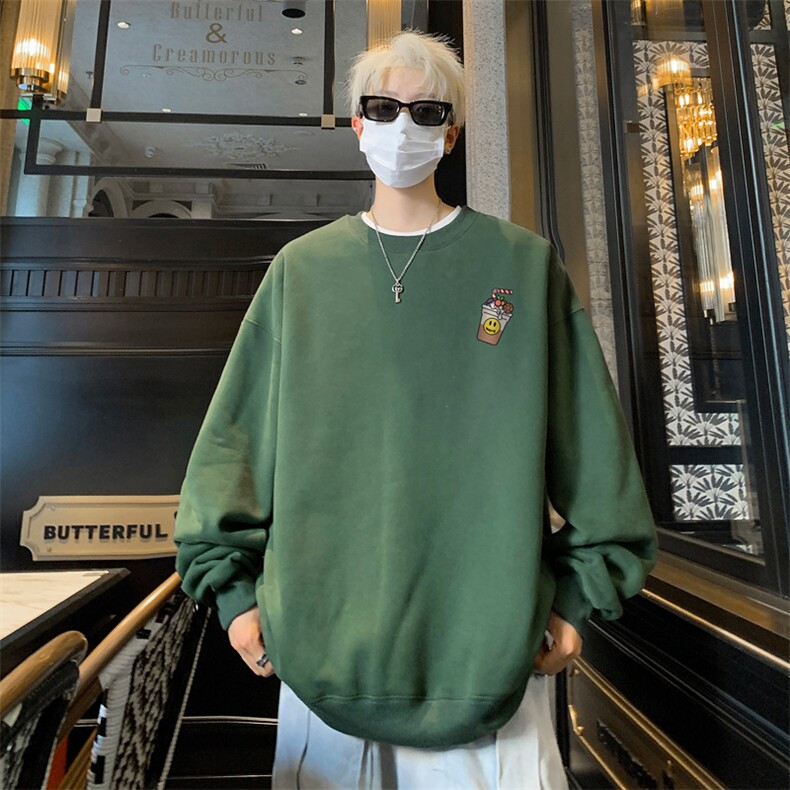 ！圆领卫衣男装港风长袖T恤男外套男WY251-特P23,男装T恤,电商B367