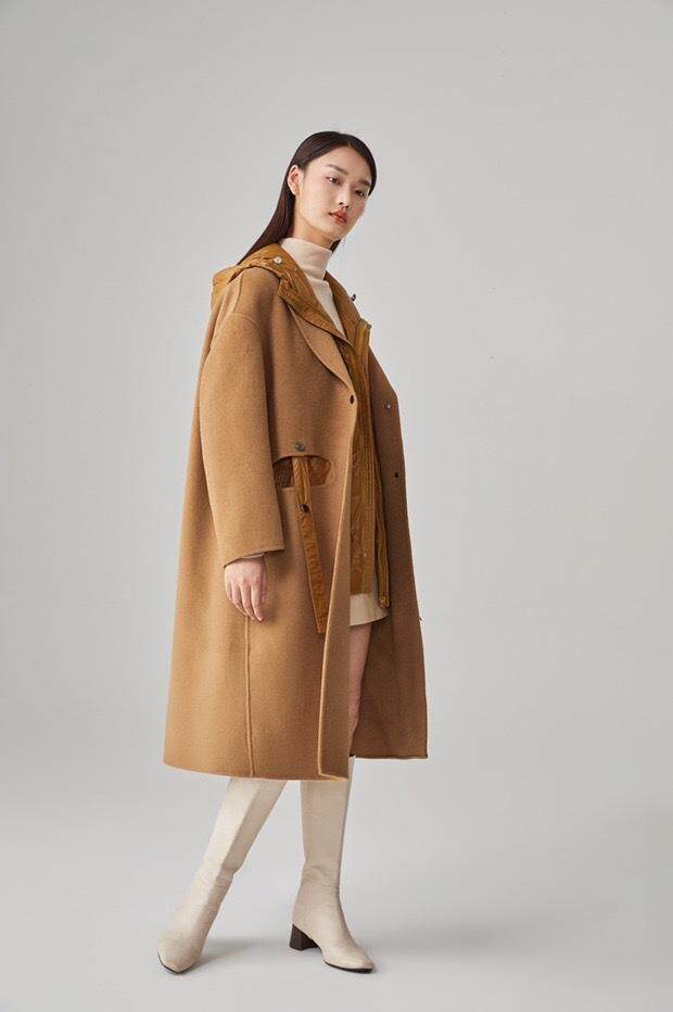 新款羽绒马甲100支澳毛大衣两件套，女装马甲，MST