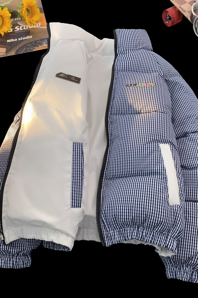 XZ-230-1MY700冬平铺简约百搭格子刺绣双面穿休闲面包服P118控158,女包手腕包,星座230-1