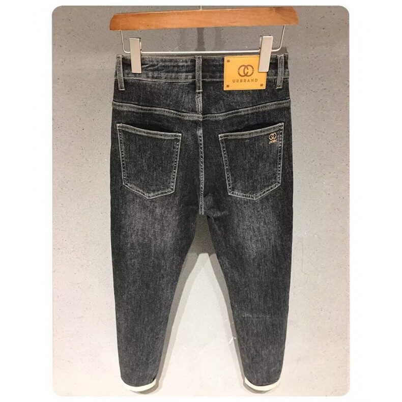 1506-1/KT11391/P49灰色牛仔裤男秋冬款九分裤高端潮牌黑色直筒裤,男装牛仔裤,星座1506-1