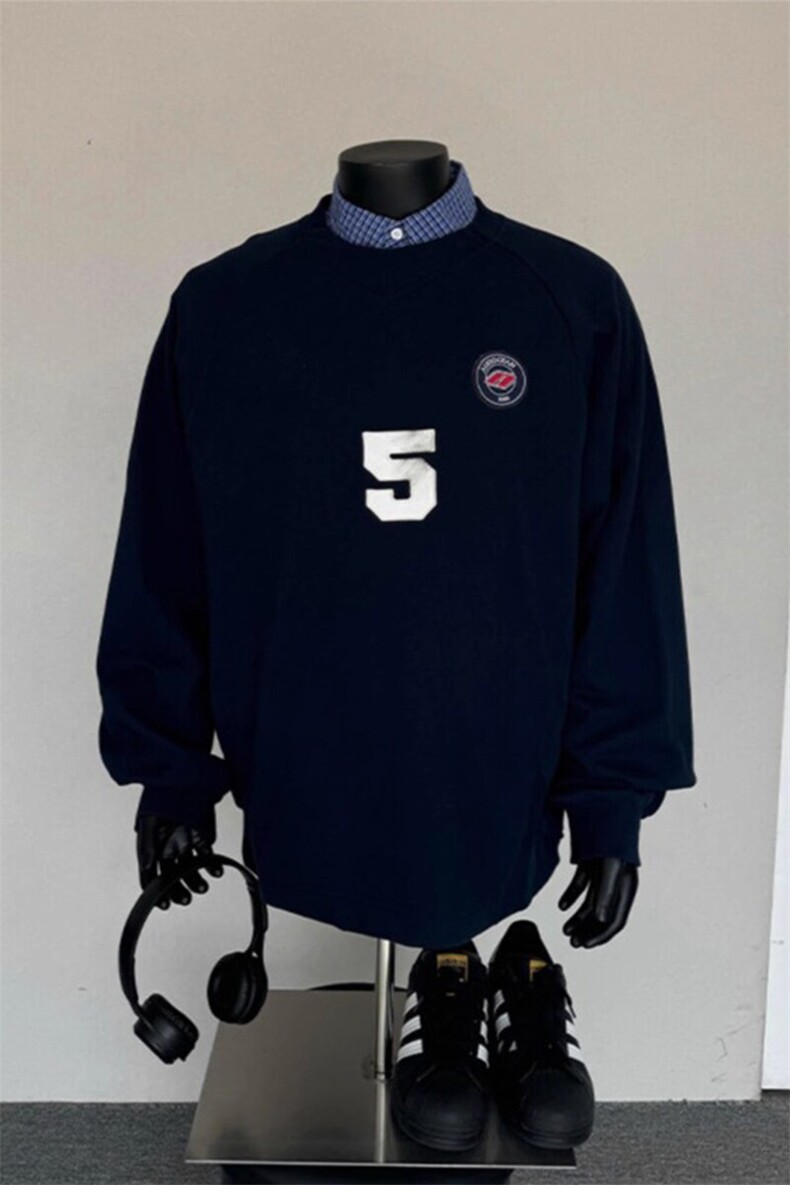 藏青色卫衣潮牌美式运动球衣风长袖t恤赛车服外套WY6602特P52,男装T恤,星座908-1