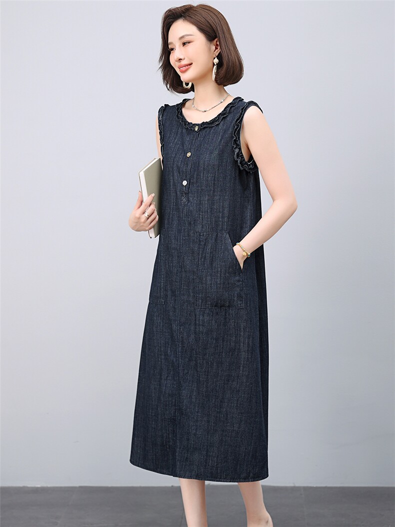 2025年夏季牛仔背心连衣裙,女装连衣裙,小林双子