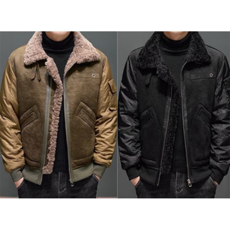 (网图)皮毛一体复古外套加绒鹿皮绒机车服外套夹克313B-8906-P180,男装夹克,星座313B