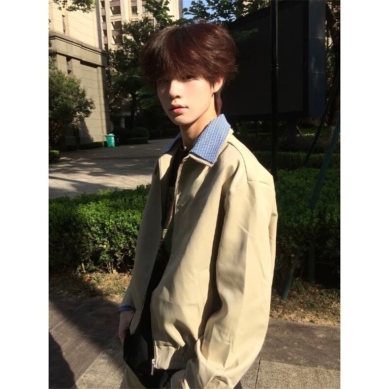 706-1-JK9098-P55 特P 现货 秋季男士假两件哈灵顿飞行夹克外套图片