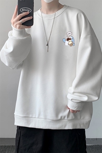 华夫格卫衣圆领卫衣男大码长袖t恤男外套 HW76239-P30加绒款-P40图片