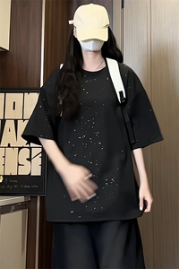 量大优 供视频 300g重磅满天星短袖t恤男  xxt200-特p19图片