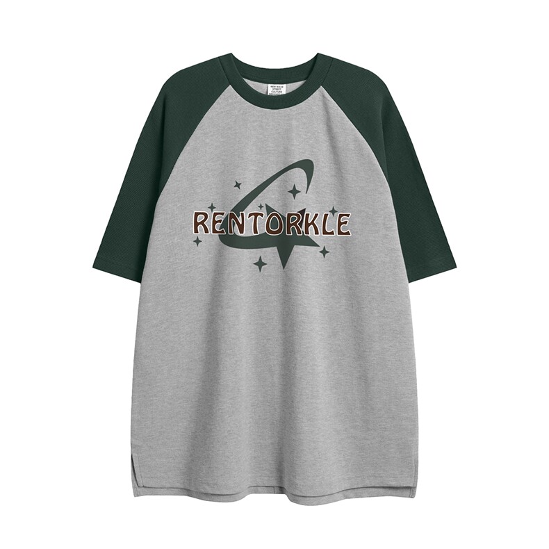白底23新款夏季时尚百搭宽松印花圆领潮流短袖T恤DT366P45控68,男装T恤,电商A247-1