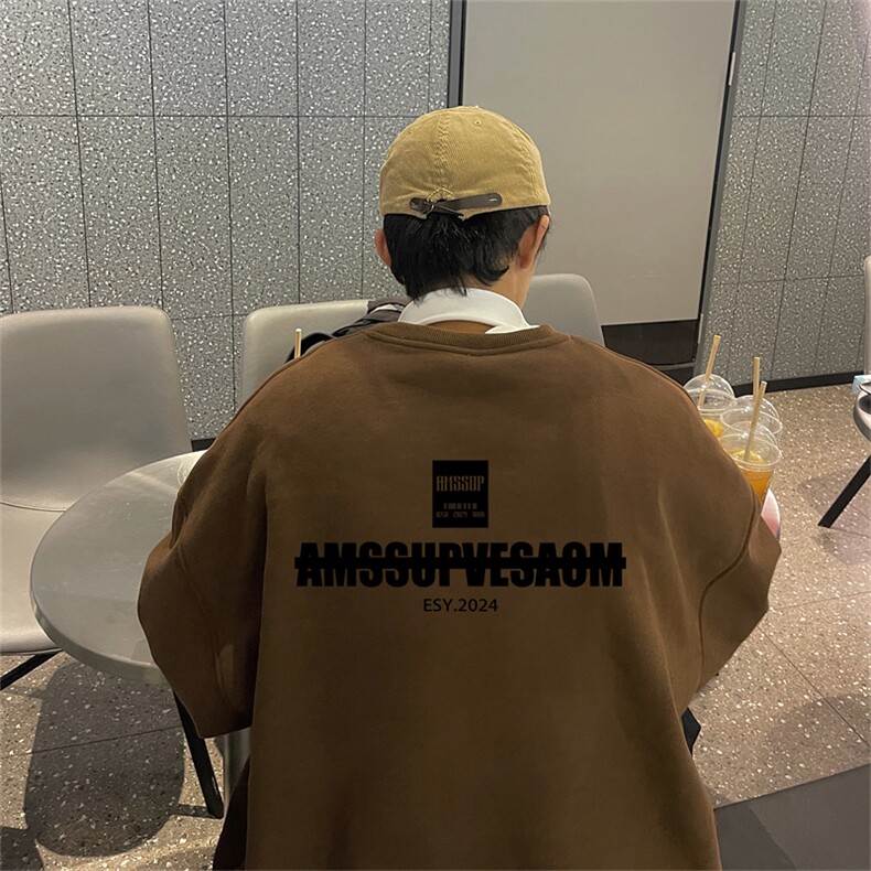 特P25控48秋冬新款男士圆领卫衣宽松休闲日常百搭上衣WQ2457,男装卫衣,电商B370