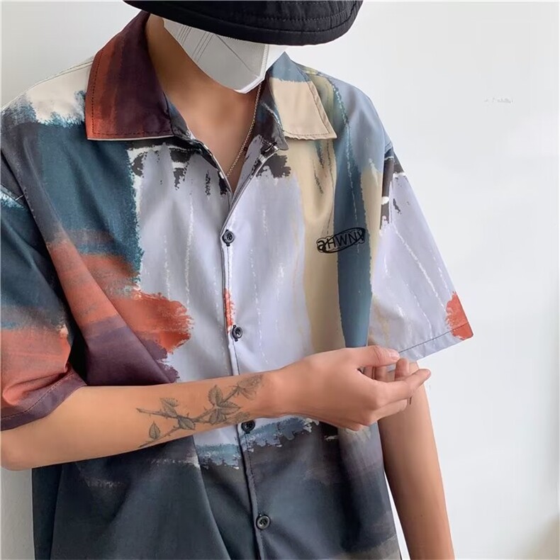 男春秋情侣宽松休闲衬衣C612P30图片