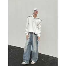 XZ1005-1-TTH0072-P60-解构垫肩拉链卫衣，男装卫衣，星座1005-1
