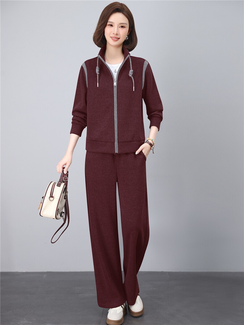 妈妈秋装2025新款休闲运动服套装洋气卫衣中年外套女春秋两件套,女装套装/套裙,涵誉