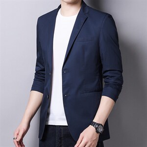 2023秋季新款男士上衣中年商务休闲时尚百搭男装长袖西服外套图片