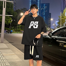 套装！华夫格套装短袖T恤短裤男TZ214-特P38，男装牛仔裤，电商B367