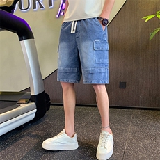 2025新款夏季牛仔短裤男潮牌休闲宽松运动男士短裤A313-1-K68-P68，男装牛仔裤，电商A313-1
