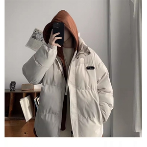 S820-P80美式新款宽松百搭假两件保暖棉衣情侣羽绒服图片