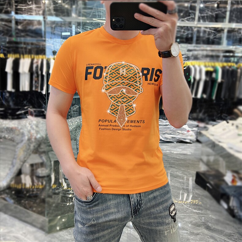 新款时尚高端精品欧货夏季男T恤短袖潮流抖音A227B-A-723-P48图片
