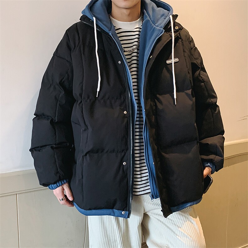 冬季宽松/假两件连帽休闲外套潮加厚棉衣XZ102B-1M6628-P110,男装棉衣,星座102B-1
