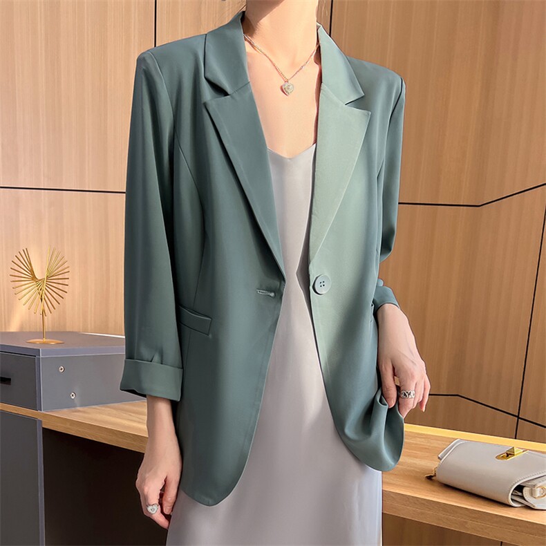 时尚百搭轻薄款女士西装外套简约优雅气质修身显瘦小西服,女装西装,明成直播供货