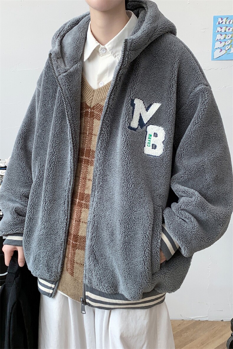 冬装青少年加绒加厚棉衣保暖休闲羊羔绒外套男士917-P110控价158,男装棉衣,电商A441-1