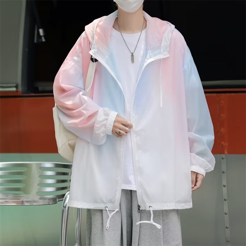 夏季薄款冰丝防晒衣男女情侣潮牌宽松透气连帽外套防晒服FW32-P38,男装夹克,星座1008