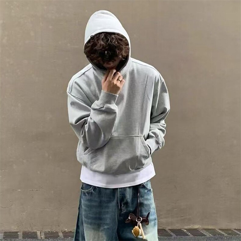 抖音得物高品质二开美式高街重磅结构辑明线纹理连帽卫衣外套W109,女装短外套,电商A486-1