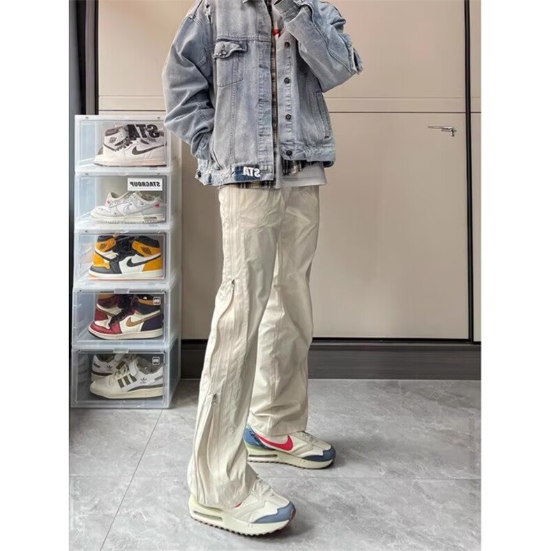 美式工装裤男女夏新款款速干垂感高腰宽松阔腿伞兵裤YK73P42,男装工装外套,星座1013-5