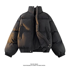 复古街头扎染棉服保暖加厚短款立领廓形外套男5D3062-TP60不，男装棉衣，电商A102