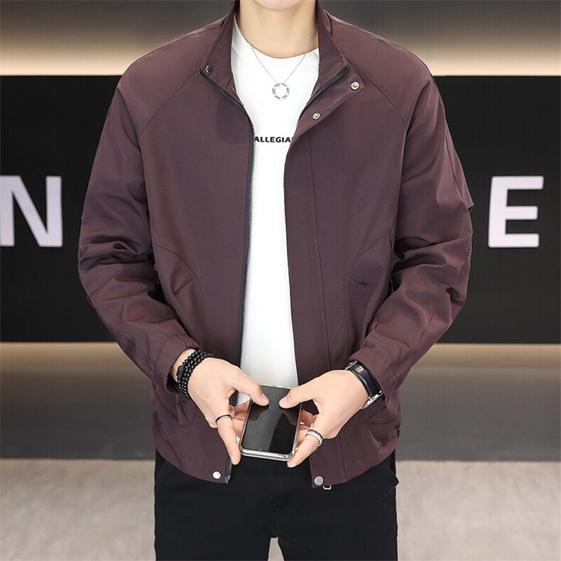 春季新款男士休闲百搭潮流拼接立领夹克外套上衣7936P75,男装夹克,电商B226-2（原B217-2）