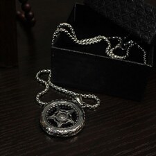 礼盒装欧霸气轮胎个性吊坠创意挂坠美复古吊坠钛钢男项链，项链，星座510A-1