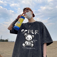 量大优可供抖音视频支持得物品质配合二开美式水洗短袖t恤SX118，男装T恤，电商A486